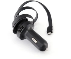 Platinet automobilinis įkroviklis 1xUSB 2,4A + microUSB laidas (44650)