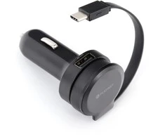 Platinet automobilinis įkroviklis 1xUSB 2,4A + USB-C laidas (44652)
