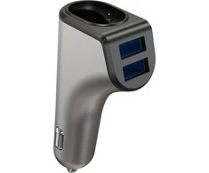 Platinet automobilinis įkroviklis 2xUSB 3,1A + Bluetooth ausinės Duos (44639)