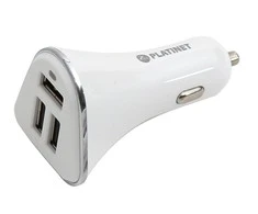 Kilimėlis Platinet automobilinis pakrovėjas + laidas 3xUSB 5200mA, baltas (43722)
