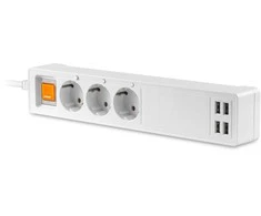 Platinet ilgintuvas 3 lizdai USB WiFi Tuya 1,8m, baltas (45507)