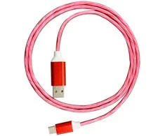 Platinet kabelis USB – USB-C LED 2A 1m, raudonas (45741)