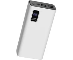Išorinė baterija POWER BANK Platinet 30000mAh (4xUSB; 1xType-C; QC3.0 22,5W) juoda