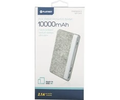 Platinet maitinimo blokas 10000mAh Audinys braided LiPo 2.1A, šviesiai pilkas (44243)
