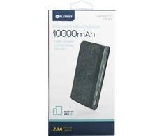 Platinet maitinimo blokas 10000mAh Audinys Braided LiPo 2.1A, tamsiai pilkas (44385)