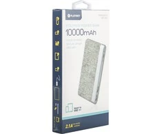 Platinet maitinimo blokas 10000mAh Audinys braided LiPo 2.1A, šviesiai pilkas (44243)