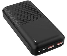 Išorinė baterija POWER BANK Platinet (PMPB20OP18B) 20000mAh (2xUSB; 2xType-C; QC3.0 22,5W) juoda