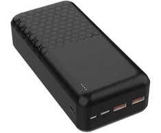 Išorinė baterija POWER BANK Platinet 30000mAh (2xUSB; 1xType-C; QC3.0 22.5W) juoda