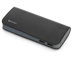 Odinės apdailos išorinė baterija PowerBank Platinet 15000mAh juoda 43674 su microUSB laidu