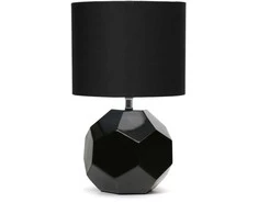 Lampa stołowa Platinet PLATINET STALINĖ LEMPA E27 25W KERAMINIS KUBINIS PAGRINDAS 1,5 M KABELAS Juodas [45672]