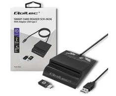 Qoltec smart card reader + USB-C adapter SCR-0636