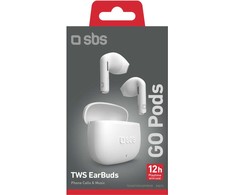 SBS belaidės ausinės Go Pods TWS, baltos