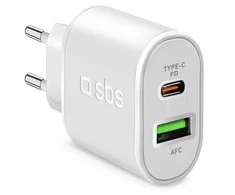 Kilimėlis SBS charger USB/USB-C 20W, baltas