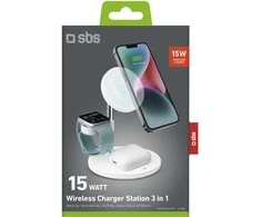 SBS Induktive 3-in-1 Įkrovimo stotelė 15W baltas