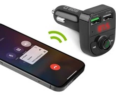 SBS FM siųstuvas/automobilinis įkroviklis 2xUSB 15W