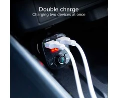 SBS FM siųstuvas/automobilinis įkroviklis 2xUSB 15W