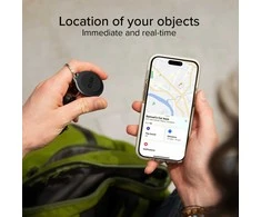 SBS Track My Circle Atsparus vandeniui IP65 Locator Compatible with Apple Find My – juodos spalvos