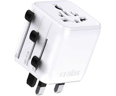 SBS TEADAPTUNI universal travel adapter - baltas