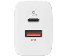 Silicon Power travel adapter USB/USB-C QM16 20W, baltas