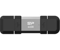 Silicon Power flash drive 64GB Mobile C51, sidabrinis