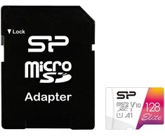 Silicon Power atminties kortelė Micro SDXC 128GB Elite + adapteris