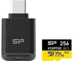 Kietasis diskas Silicon Power Micro SDXC 256GB atminties kortelė Inspire + kortelių skaitytuvas