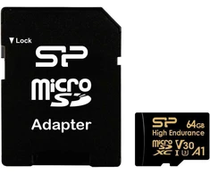 Atminties kortelė SILICON POWER Micro SDXC HIGH ENDURANCE 64GB V30 + ADAPTERIS