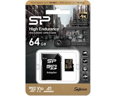 Atminties kortelė SILICON POWER Micro SDXC HIGH ENDURANCE 64GB V30 + ADAPTERIS
