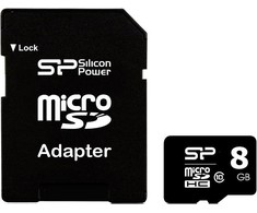 Silicon Power atminties kortelės Micro SDHC 8GB Class 10+ adapteris