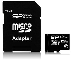 Silicon Power atminties kortelė Micro SDXC 128GB Elite UHS-I Class 10+ adapteris