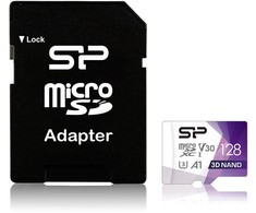 Silicon Power atminties kortelė Micro SDXC 128GB Superior Pro V30 + adapteris