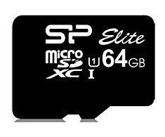 Silicon Power atminties kortelė Micro SDXC 64GB Elite + adapteris