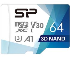 Silicon Power atminties kortelė Micro SDXC 64GB Superior Pro V30 + adapteris