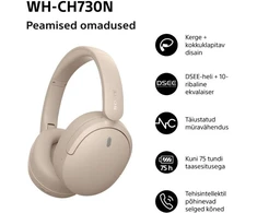 Sony belaidės ausinės WH-CH730N, beige