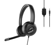 Speedlink - „Metis“ stereofoninės ausinės, 3,5 mm lizdas su Y formos adapteriu - juodos