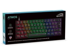 Speedlink ATMOS RGB Rainbow mechaninė žaidimų klaviatūra su rudais jungikliais, juoda, JAV išdėstymas