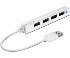 SNAPPY SLIM USB Hub, 4-port, USB 2.0, passive, baltas (SL-140000-WE)