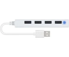 SNAPPY SLIM USB Hub, 4-port, USB 2.0, passive, baltas (SL-140000-WE)