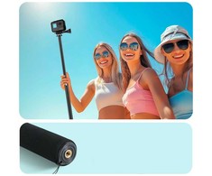 Tech-Protect GA100 Monopad &amp; Selfie Stick for GoPro / DJI - Juodas
