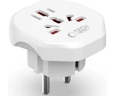 Tech-Protect kelioninis adapteris Universalus EU, baltas