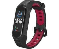 Tech-Protect laikrodžio apyrankė Armor Xiaomi Mi Band 5/6, juoda/raudona