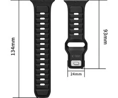 „Tech-Protect“ laikrodžio dirželis „IconBand Line Apple Watch 44/45/46/49 mm“, juodas/tamsiai mėlynas