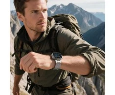 „Tech-Protect“ laikrodžio dirželis „Milano Vanguard Apple Watch 44/45/46/49 mm“, titano spalvos