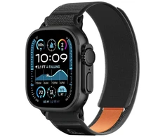 „Tech-Protect“ laikrodžio dirželis „Nylon Elite Apple Watch 44/45/46/49 mm“, juodas/oranžinis