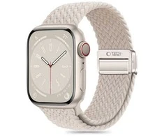 Apyrankė Apple Watch 3 / 4 / 5 / 6 / 7 / 8 / 9 / SE (38 / 40 / 41 mm) Tech-Protect Nylonmag Natural TItanium kreminis