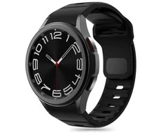 „Tech Protect“ silikoninis laikrodžio dirželis „Samsung Galaxy Watch4/5/5 Pro/6/7/FE“, juodas