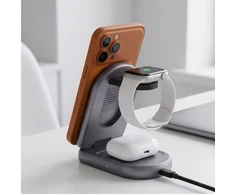 Tech-Protect A53 3IN1 MAGNETINIS MagSafe BELAIDIS ĮKROVIKLIS 25W QI2.2 TAMSIAI PILKAS