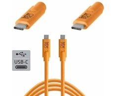 Tether Tools Pro cable USB-C - USB-C 4,6m, oranžinis
