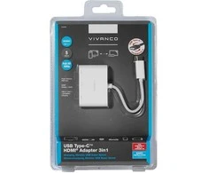 Vivanco adapteris USB-C – HDMI 3in1, baltas (34293)