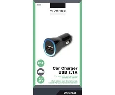Vivanco car charger USB 2.1A, juodas (36256)